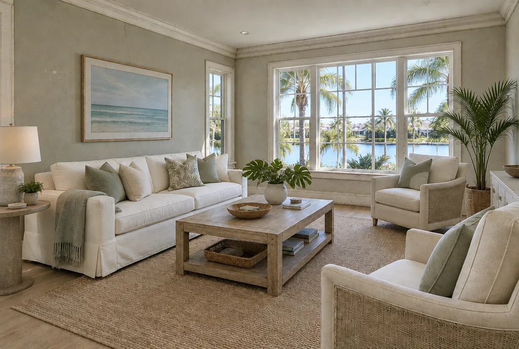 Living room paint and finishes concept, original condition
