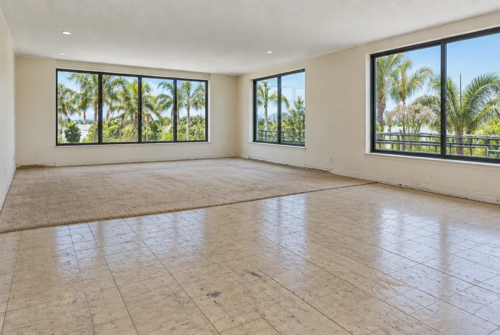 Living room flooring concept, original condition